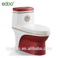 Latest bathroom colorful gold p-trap cheap toilet from China supplier