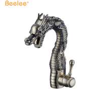 Chinese Dragon Faucet Bathroom Basin Luxurious Bronze Animal Faucet With Single Handle