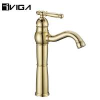 Cheapest Solid Brass Basin Water Tap Faucet Mixer Titanium Gold Color Taps