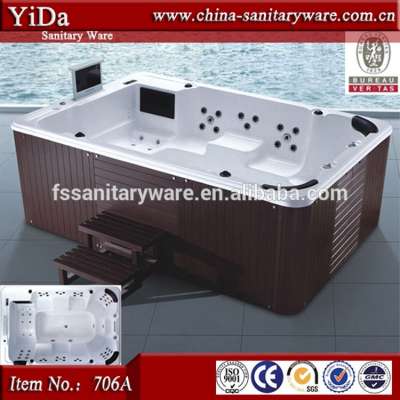 biggest outdoor spa bathtub for 10 person, wood tub skirt adult french spa products, water jet massage bathtub