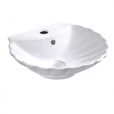 YIDA European modern hotel engineer special design white color shell shaped lavabos de ceramic cupboard freestanding wash basins