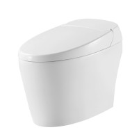 Huida China supplier one piece s-trap white  warm water and air functional intelligent wc toilet