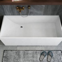 Bathroom soaking bath tub artificial stone rectangle 2 person walk in bathtub