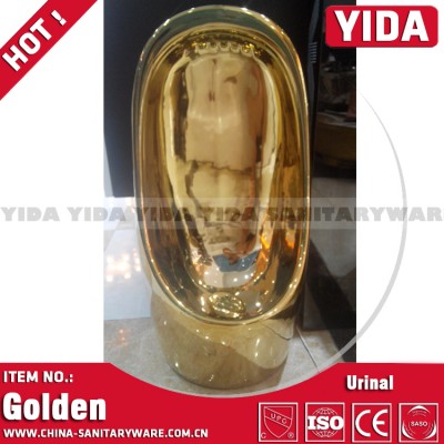 project hotel new model golden color ceramic urinal for male