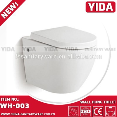 hot sale round shape washdown wall mounted toilet, top quality wall hung toilet, bathroom sanitary ware standard