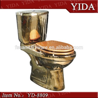 unique design color toilet with gold glazing, two piece wc toilet, s-tiap toilet bathroom product