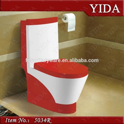 ceramic red toilet, bathroom colored water closet with slow down seat cover, white/green/black/red toilet