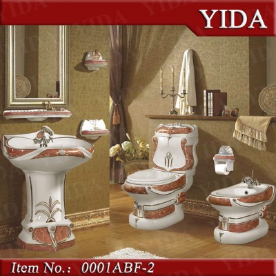 chaozhou sanitaryware, european closet, decorative toilet bowls, colored toilet